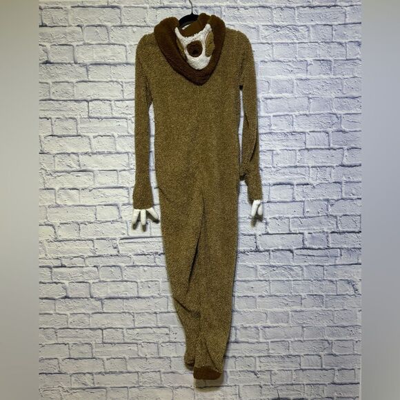 Sloth one piece jumpsuit romper hoodie mittens costume fleece animal - Picture 3 of 10